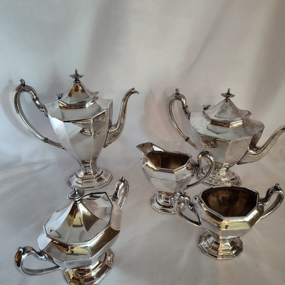 Early 20th-Century Reed And Barton 5-Piece Coffee Tea Service Set - Picture 4 of 5